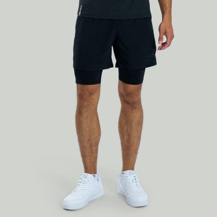 STRIX Šortky 2v1 ULTRA Black - 2 GymBeam