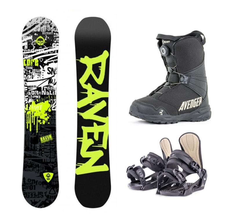 Raven Core Junior mini snowboard + Beany Junior vázání + Beany Avenger BS boty Raven