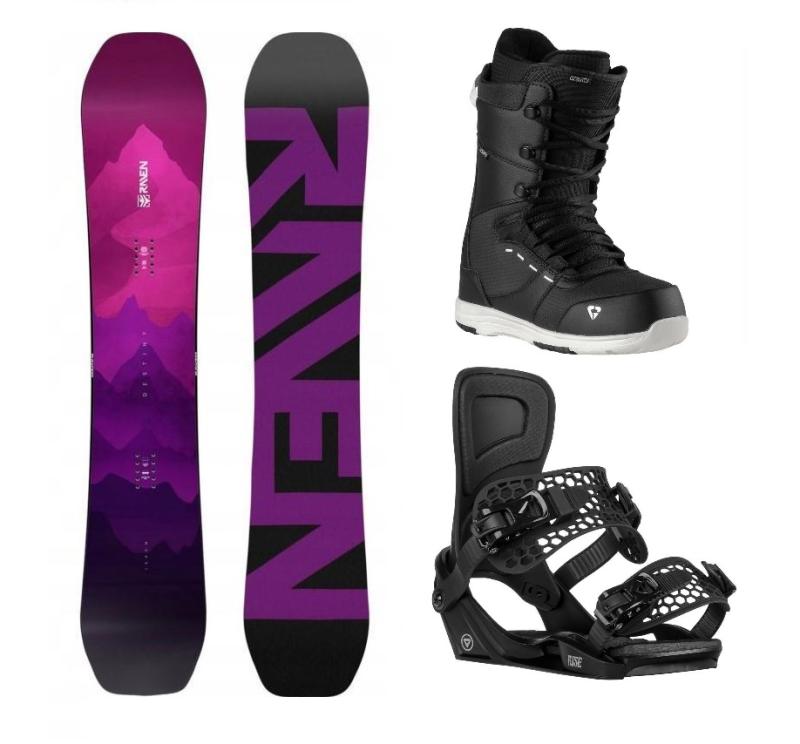 Raven Destiny snowboard + Gravity Rise black vázání + Gravity Bliss black/white boty Raven