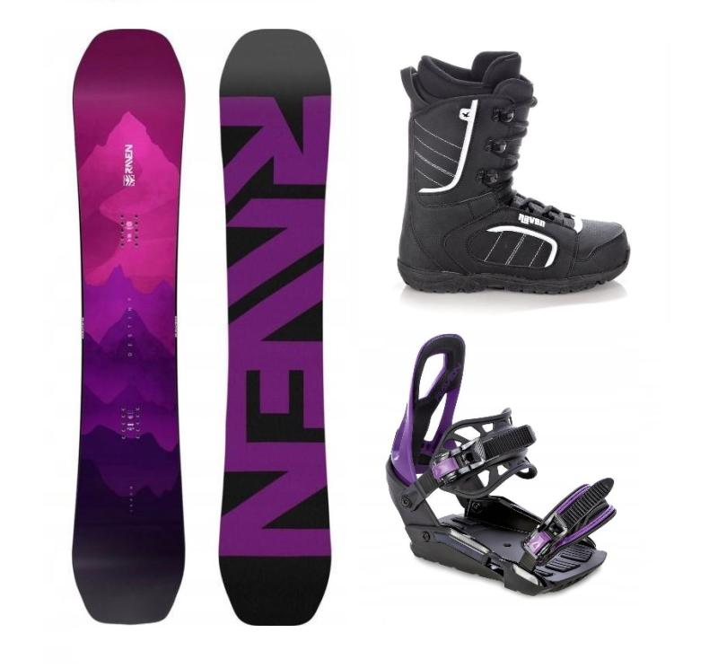 Raven Destiny snowboard + Raven S230 Black/violet vázání + Raven Target obuv Raven