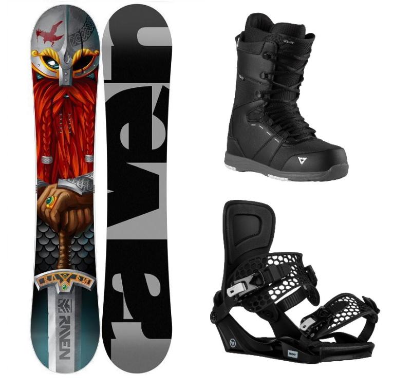 Raven Dwarf pánský snowboard + Gravity Indy black vázání + Gravity Void black/grey boty Raven