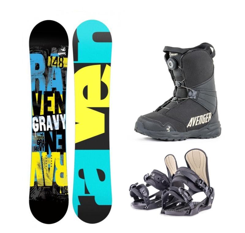 Raven Gravy junior mini snowboard + Beany Junior vázání + Beany Avenger BS boty Raven