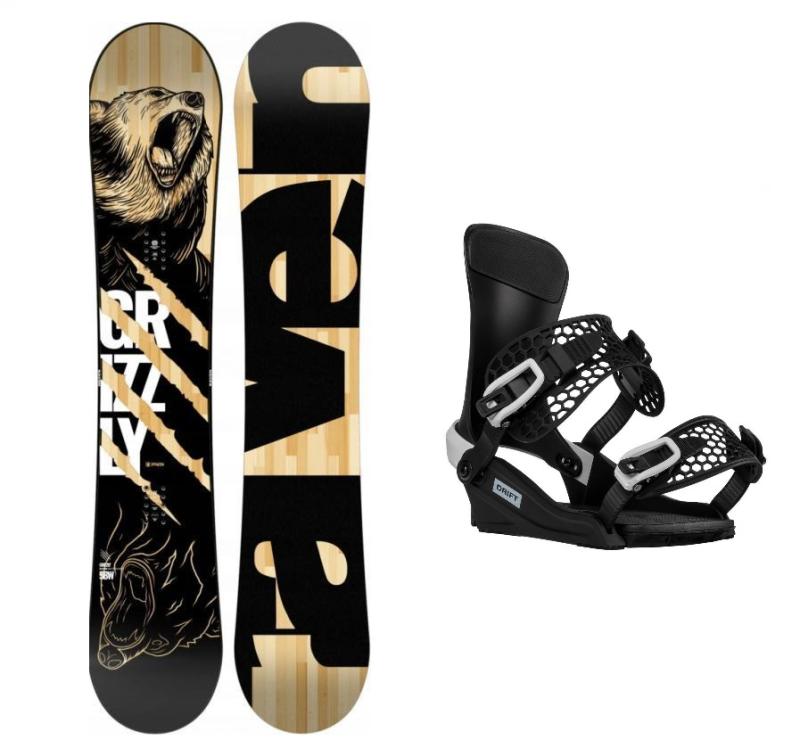 Raven Grizzly snowboard + Gravity Drift black/white vázání Raven