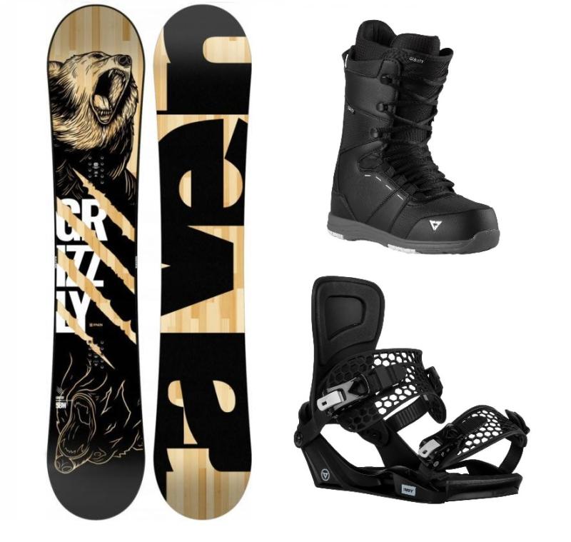 Raven Grizzly snowboard + Gravity Indy black vázání + Gravity Void black/grey boty Raven