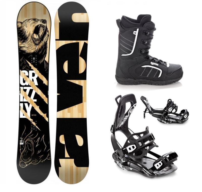 Raven Grizzly snowboard + Raven Fastec FT360 black vázání + Raven Target obuv Raven