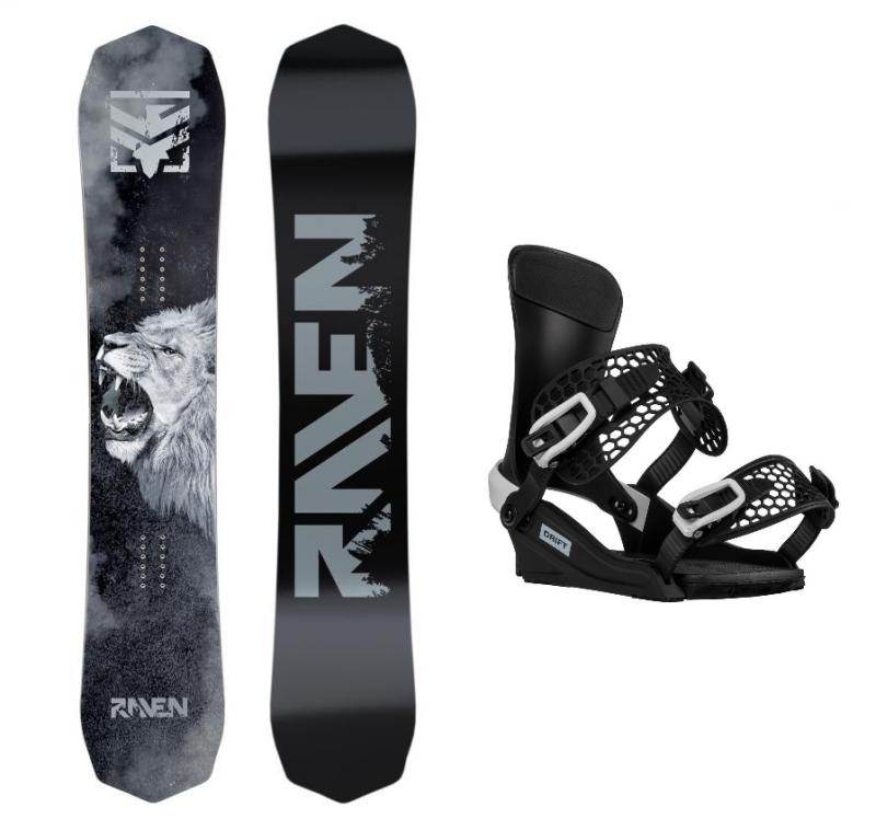 Raven Lion pánský snowboard + Gravity Drift black/white vázání Raven