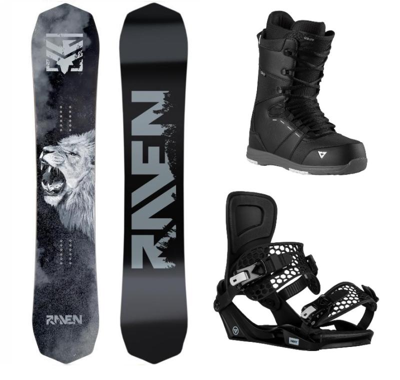 Raven Lion pánský snowboard + Gravity Indy black vázání + Gravity Void black/grey boty Raven