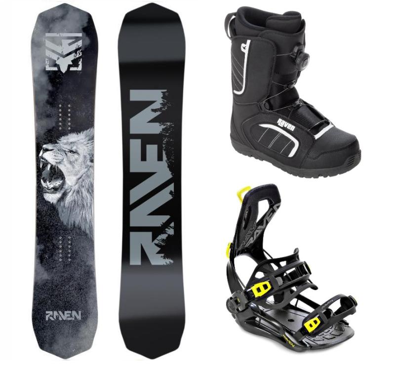Raven Lion snowboard + Raven RAGE Fastec FT360 black/lime vázání + Raven Target ATOP obuv Raven