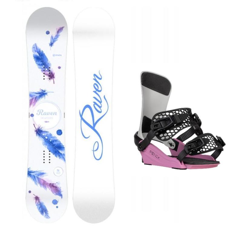Raven Mia White dámský snowboard + Gravity Fenix grey/rose vázání Raven