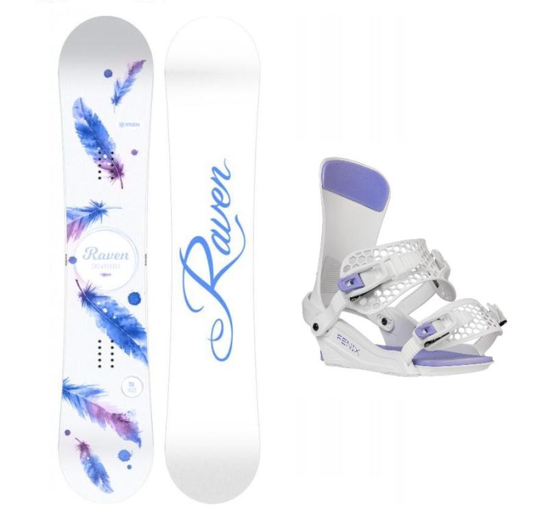 Raven Mia White dámský snowboard + Gravity Fenix white/lavender vázání Raven