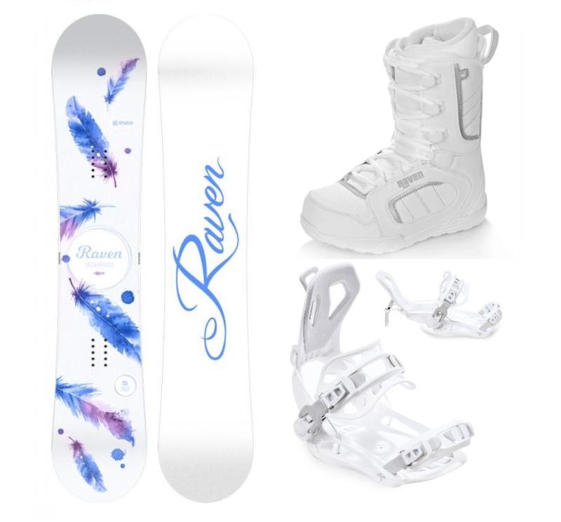 Raven Mia White snowboard + Raven Fastec FT360 white vázání + Raven Pearl white boty Raven