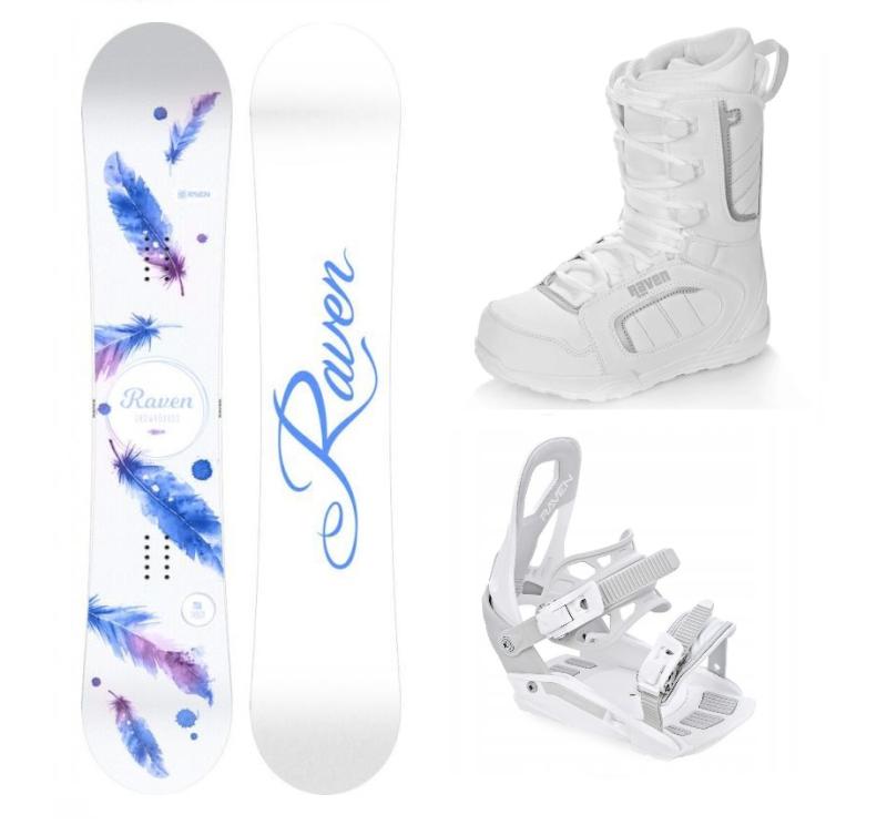 Raven Mia White snowboard + Raven S230 White vázání + Raven Pearl white boty Raven