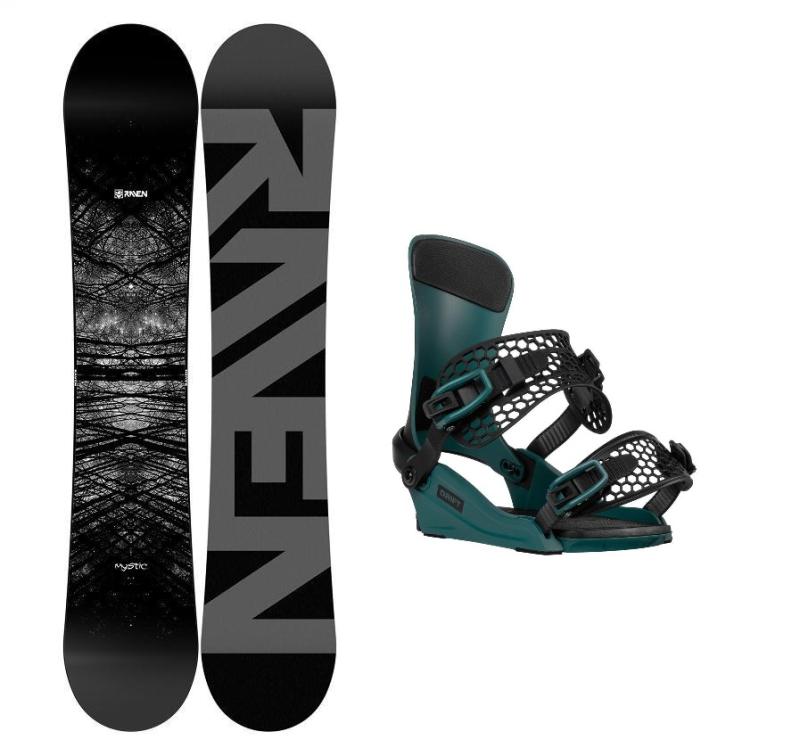 Raven Mystic snowboard + Gravity Drift steel green vázání Raven