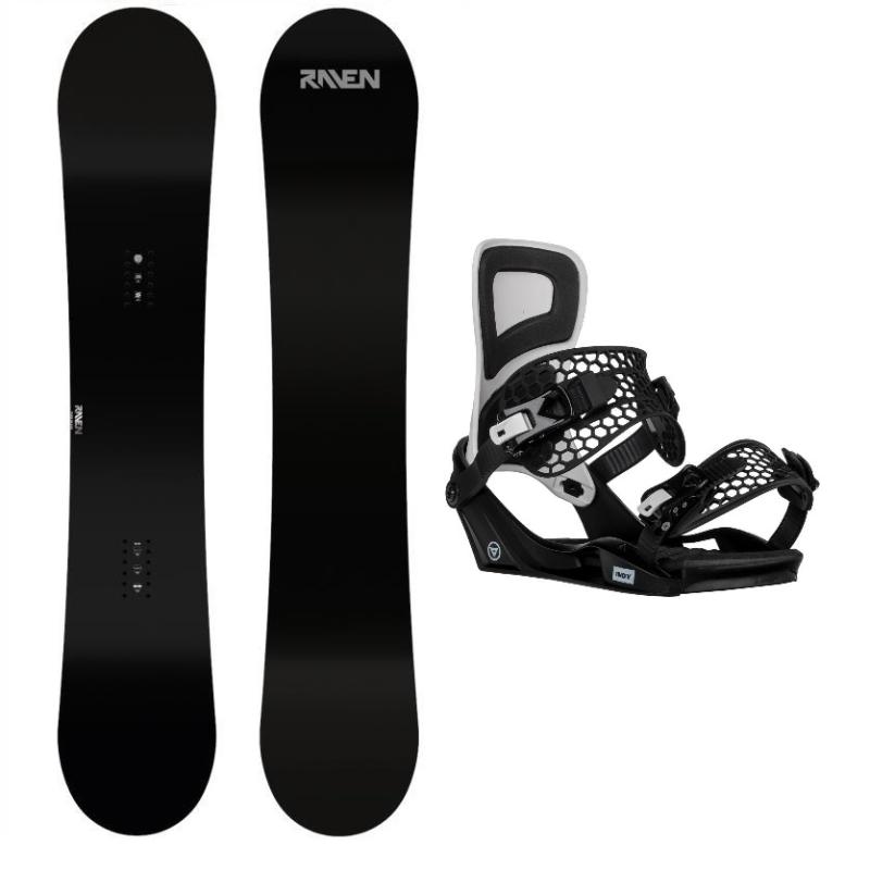 Raven Pure black pánský snowboard + Gravity Indy black/white snb vázání Raven