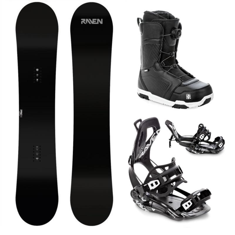 Raven Pure black snowboard + Raven Fastec FT360 black vázání + Raven Flush MOZ boty Raven