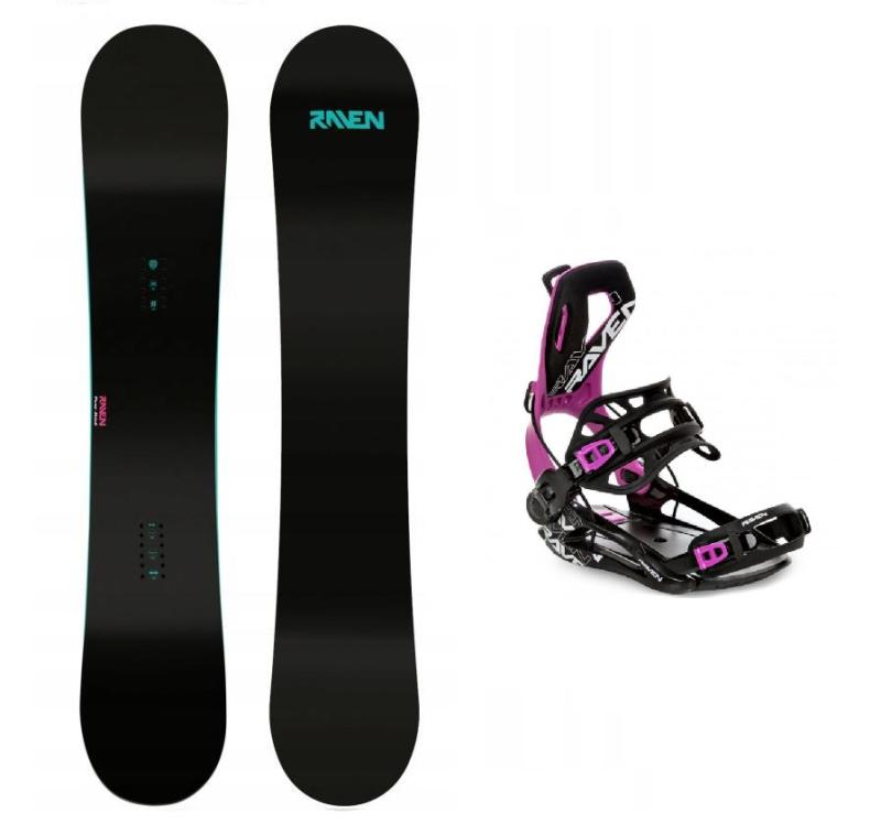 Raven Pure mint dámský snowboard + Raven Fastec FT360 black/fuchsia vázání Raven