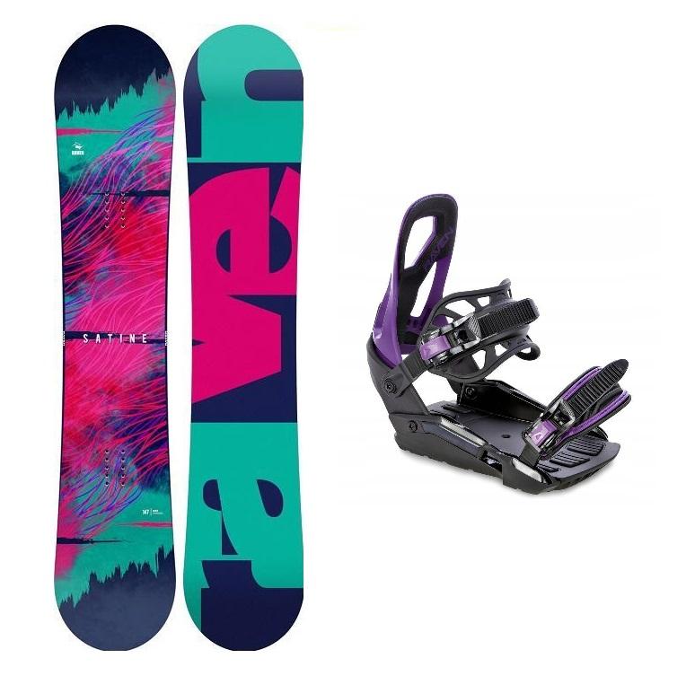 Raven Satine dámský snowboard + Raven S230 Black/violet vázání Raven