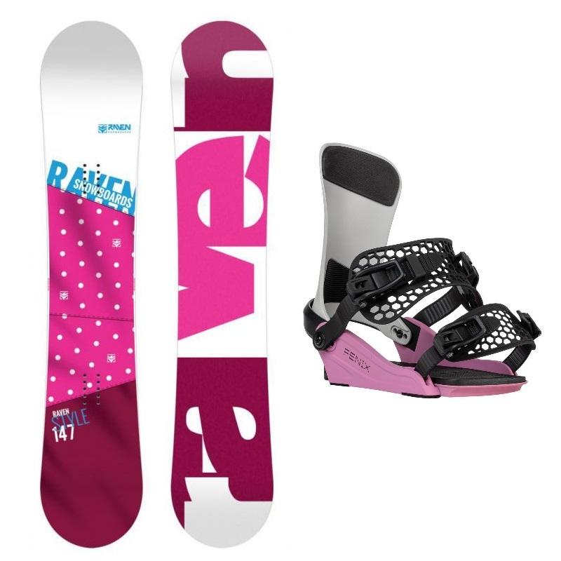 Raven Style Pink dámský snowboard + Gravity Fenix grey/rose vázání Raven