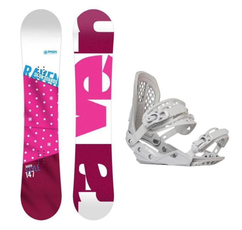 Raven Style Pink dámský snowboard + Gravity G2 Lady white vázání Raven