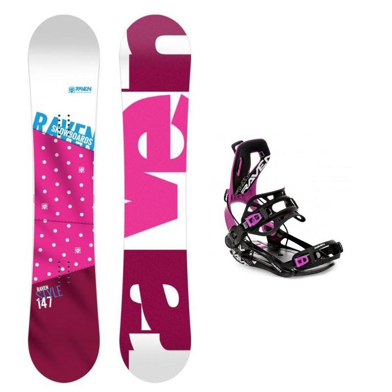 Raven Style Pink dámský snowboard + Raven Fastec FT360 black/fuchsia dámské snowboardové vázání Raven