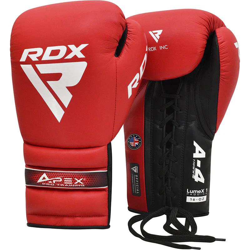 RDX Šněrovací tréninkové rukavice APEX červené 16 oz RDX