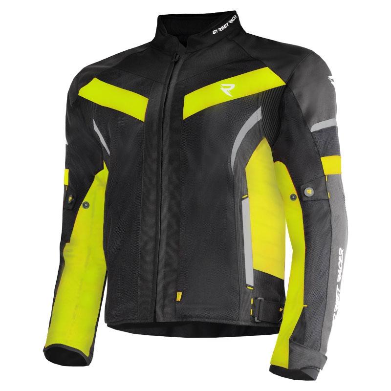 Street Racer Bunda na motorku Evans Air černo-fluo žlutá Street Racer