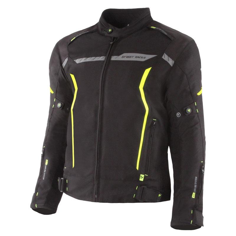 Street Racer Bunda na motorku Flex černo-fluo žlutá Street Racer
