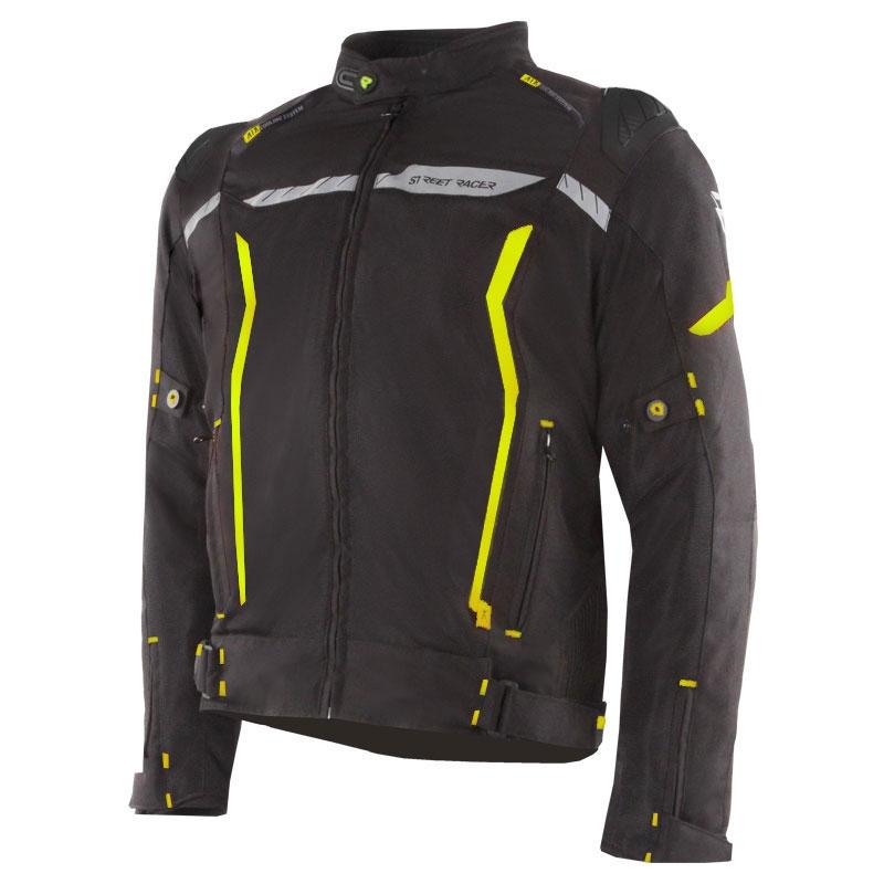 Street Racer Bunda na motorku Flex EVO černo-fluo žlutá Street Racer