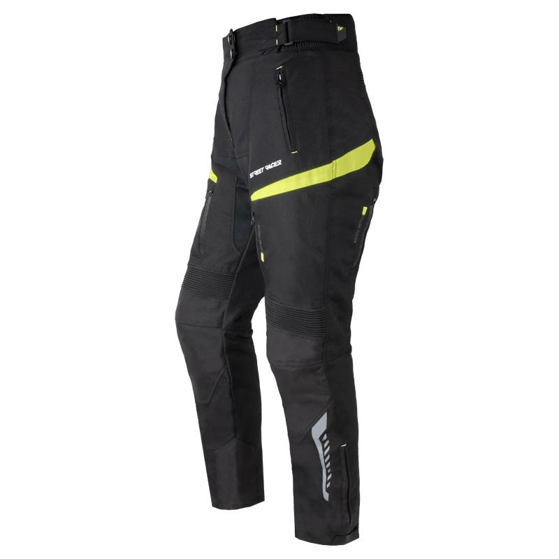 Street Racer Dámské kalhoty na motorku Vix černo-fluo žluté Street Racer