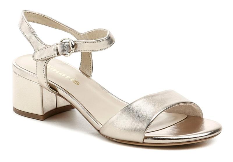 Tamaris 1-28249-42 světle zlaté dámské sandály na podpatku Tamaris