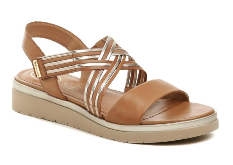 Tamaris Comfort 8-58707-42 hnědé dámské nadměrné sandály Tamaris