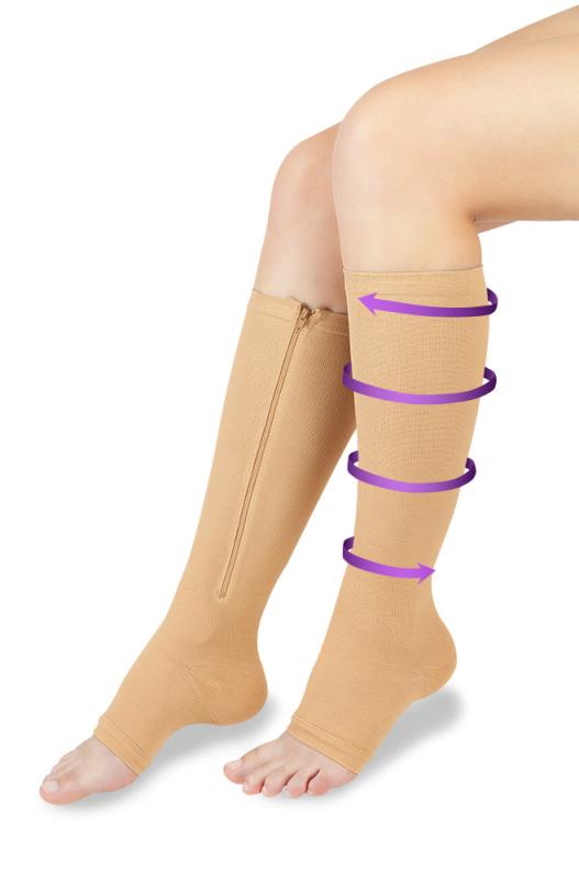 Wellife Kompresní punčochy FIT se zipem 2XL tělové Wellife