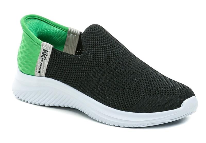 Wojtylko 5A25387C černo zelené chlapecké Slip-in polobotky Wojtylko