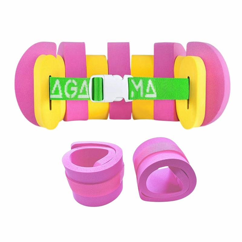 Agama SET plavecký pás SWIM (růžová/žlutá) + rukávky Agama EVA Agama