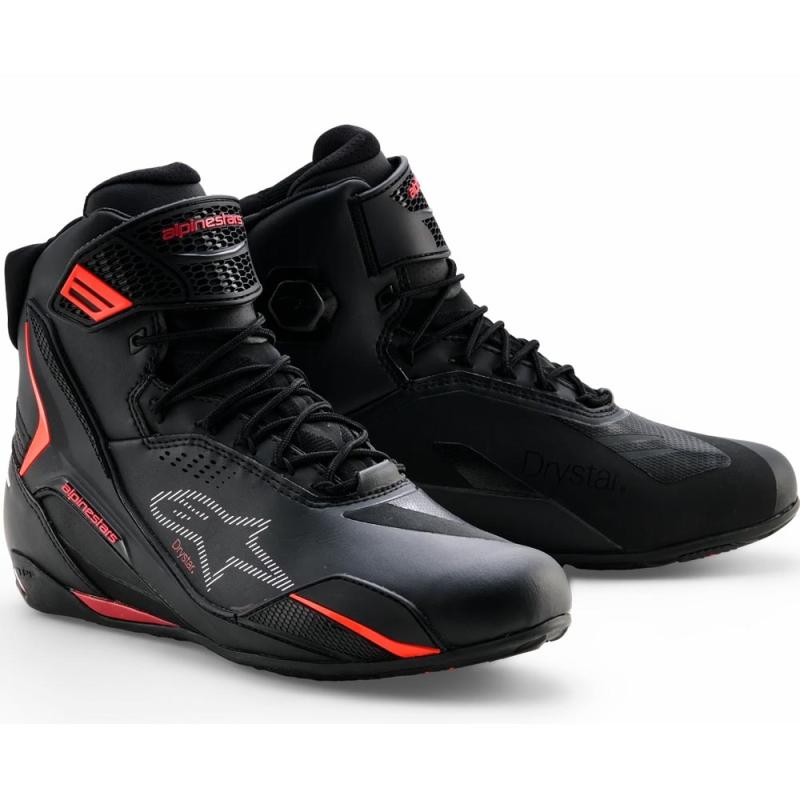 Alpinestars Boty na motorku Faster-4 Drystar černo-fluo červené Alpinestars