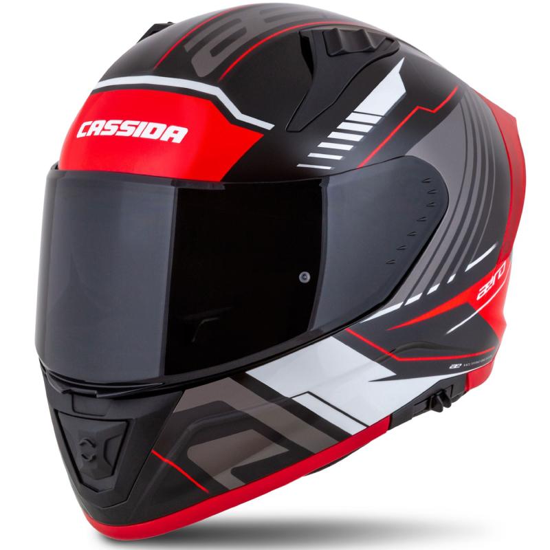 Cassida Integrální helma na motorku Aero Drome černo-červeno-bílo-šedá CASSIDA
