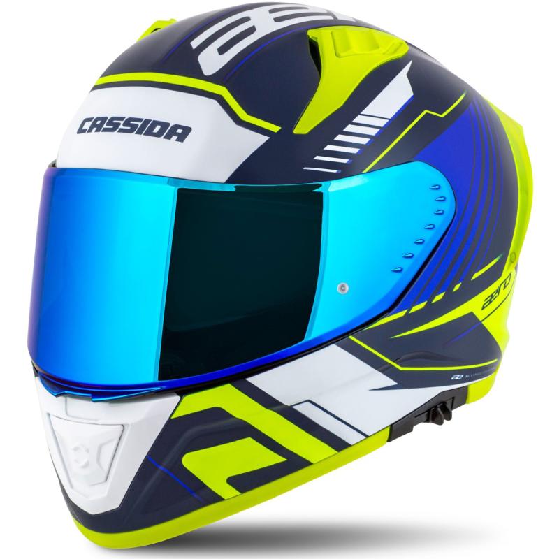 Cassida Integrální helma na motorku Aero Drome modro-fluo žluto-světle modro-bílá CASSIDA