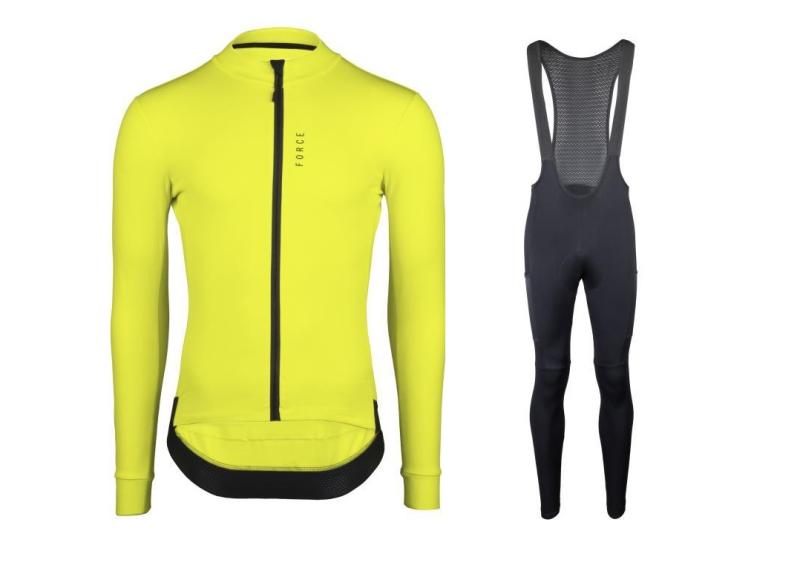 Force ENDLESS fluo dres - dlouhý rukáv + Force ENDLESS černé s vložkou FORCE