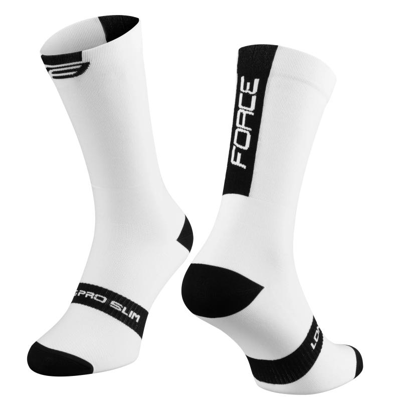 Force Ponožky LONG PRO SLIM bílo-černé FORCE