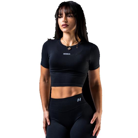 Nebbia Seamless crop top s krátkým rukávem POWER 891 Nebbia