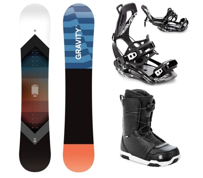 Gravity Adventure 25/26 snowboard + Raven Fastec FT360 black vázání + Raven Flush MOZ boty Gravity