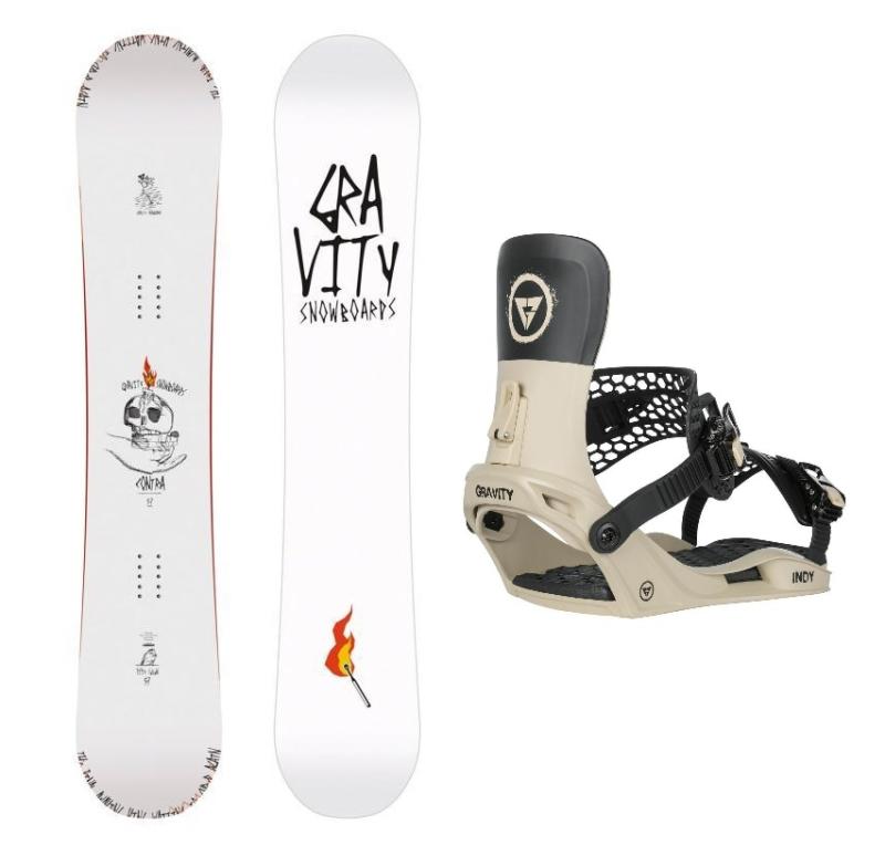 Gravity Contra 25/26 pánský snowboard + Gravity Indy stone/black vázání Gravity