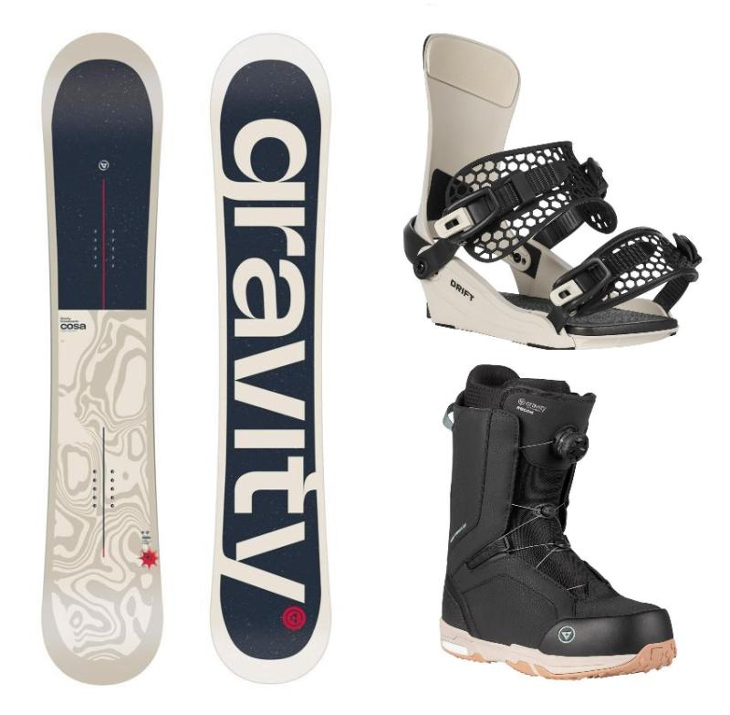 Gravity Cosa 25/26 snowboard + Gravity Drift bone/black vázání + Gravity Recon Atop boty Gravity
