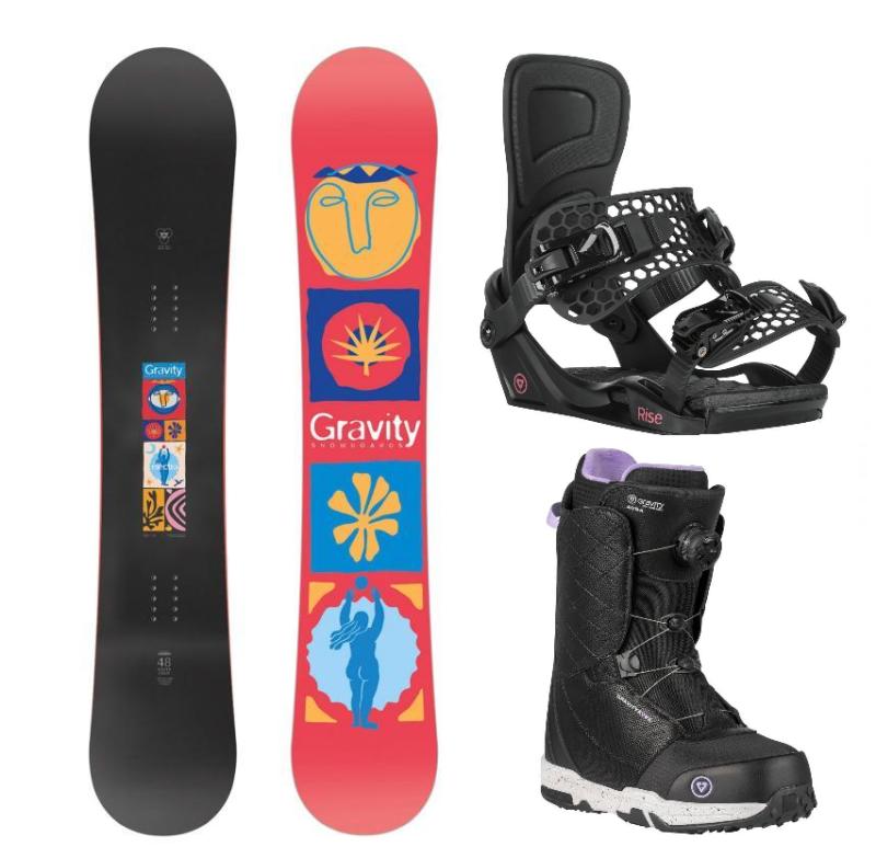 Gravity Electra 25/26 snowboard + Gravity Rise black vázání + Gravity Aura Atop black obuv Gravity