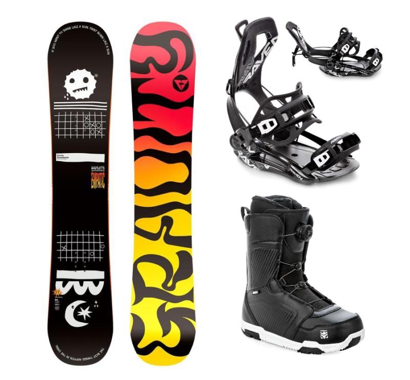 Gravity Empatic 25/26 snowboard + Raven Fastec FT360 black vázání + Raven Flush MOZ boty Gravity