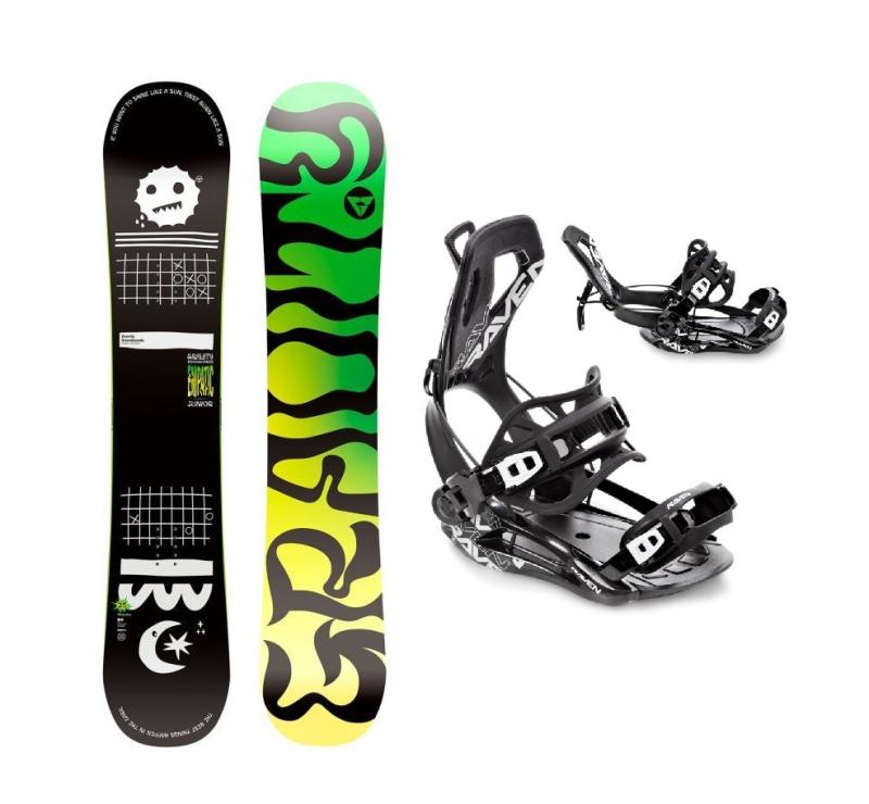 Gravity Empatic Jr 24/25 juniorský snowboard + Raven Fastec FT360 black vázání Gravity