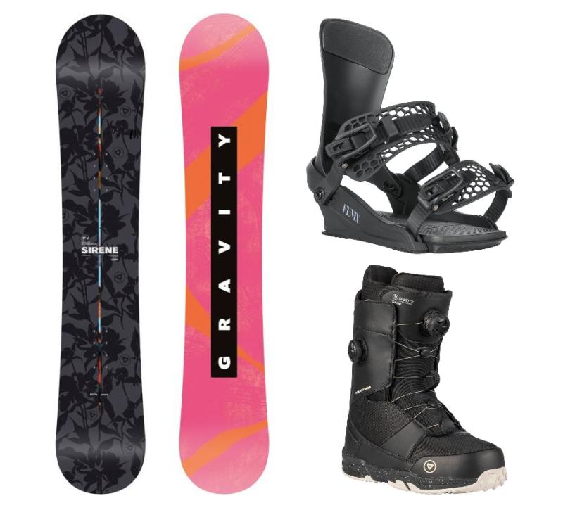 Gravity Sirene 25/26 snowboard + Gravity Fenix black vázání + Gravity Sage Dual Atop boty Gravity
