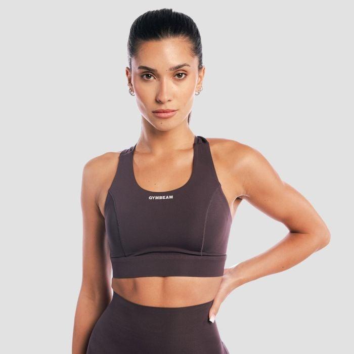 GymBeam Aura Sports Bra Tee Brown GymBeam