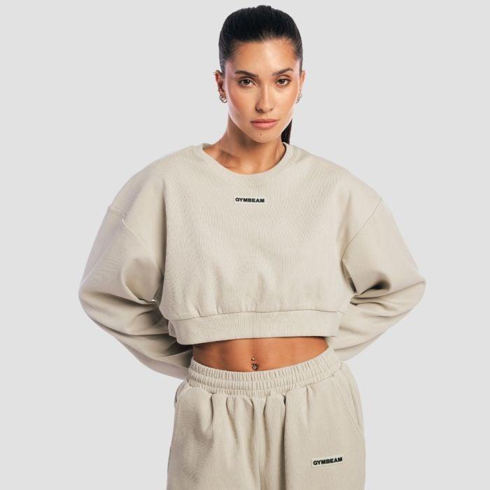 GymBeam Dámská mikina Cropped Aura Grey GymBeam