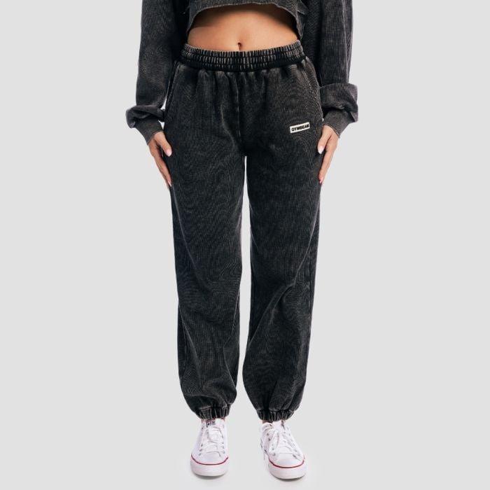 GymBeam Dámské tepláky Aura Washed Black GymBeam